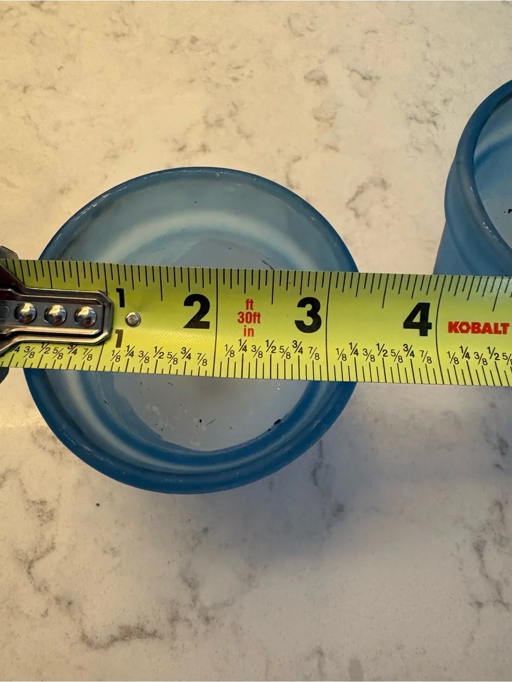 2 pottery barn, 2 unbranded Blue Glass Votive Candle Holders - Set of 4